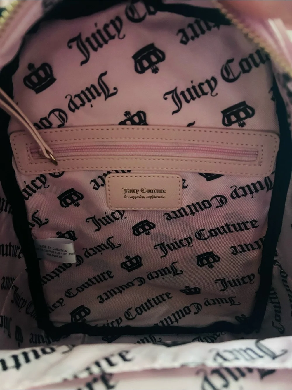 Juicy Couture Study In Style w/scottie Backpack w/ Plush Charm.Pink Clay Color.